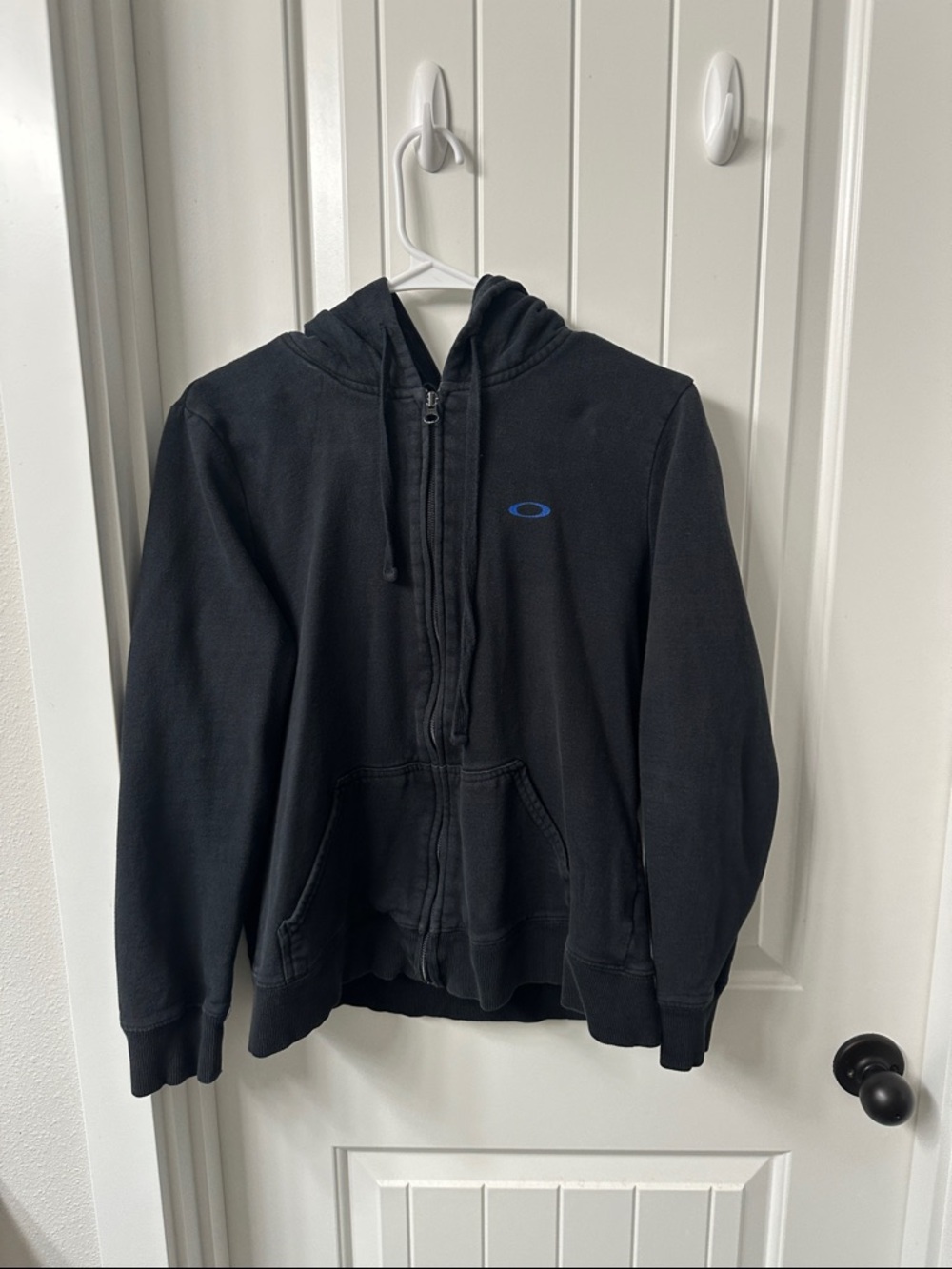 Oakley Black Hoodie with Blue Logo Accent